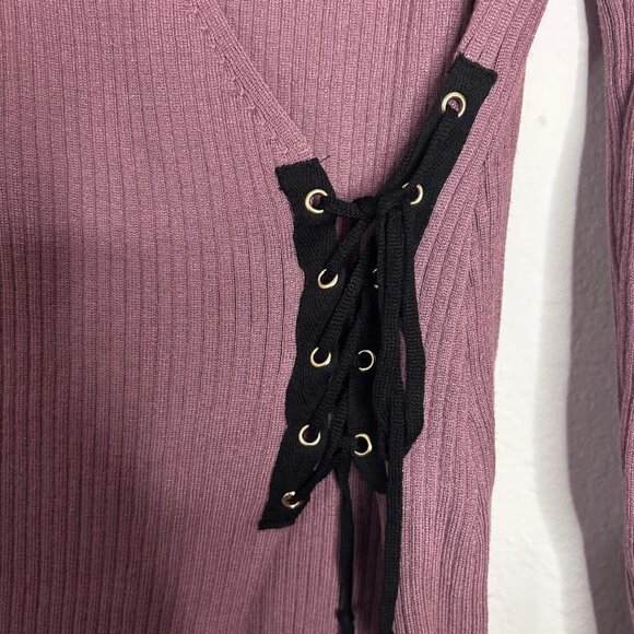 Mauve Surplice Knit Sweater Dress Size XL - Picture 4 of 6